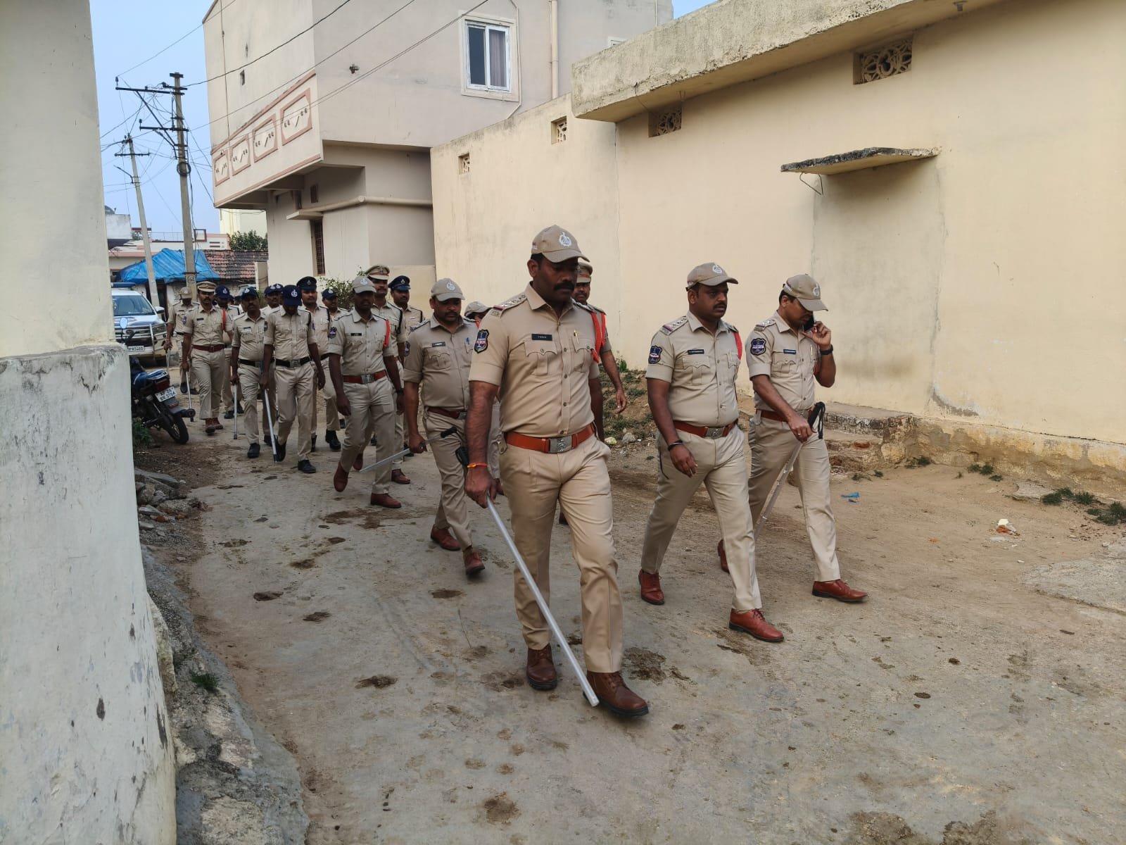 మున్సిపల్ ఎన్నికల నేపథ్యంలో విస్తృతబందోబస్తు